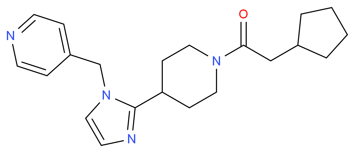 4-({2-[1-(cyclopentylacetyl)piperidin-4-yl]-1H-imidazol-1-yl}methyl)pyridine_分子结构_CAS_)