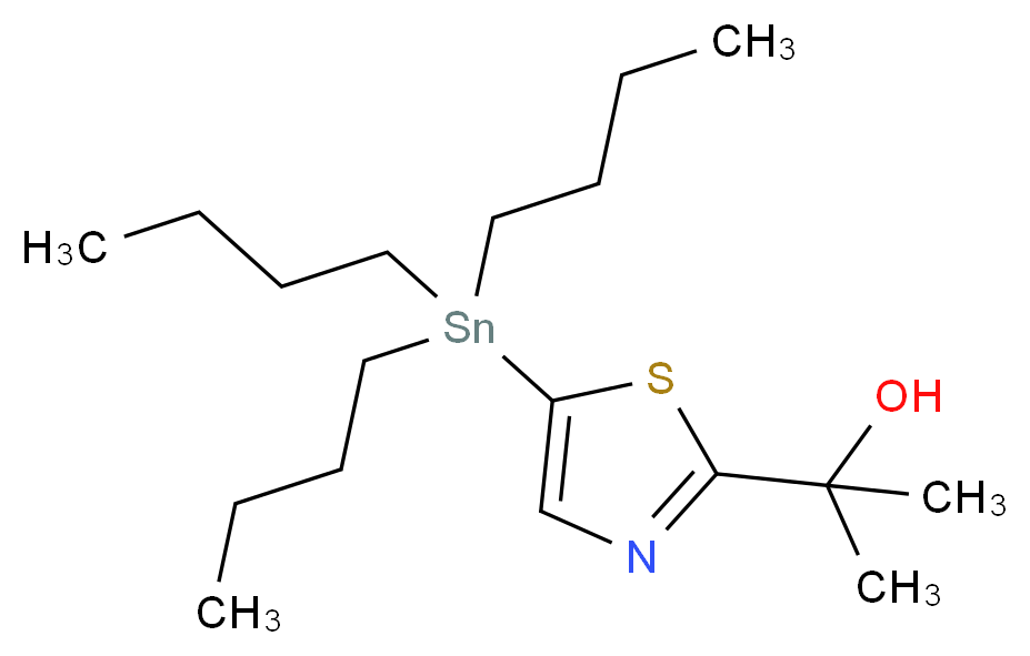 2-[5-(tributylstannyl)-1,3-thiazol-2-yl]propan-2-ol_分子结构_CAS_1245816-17-4