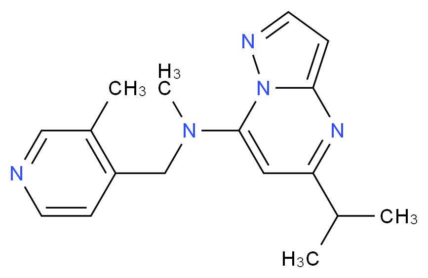5-isopropyl-N-methyl-N-[(3-methylpyridin-4-yl)methyl]pyrazolo[1,5-a]pyrimidin-7-amine_分子结构_CAS_)