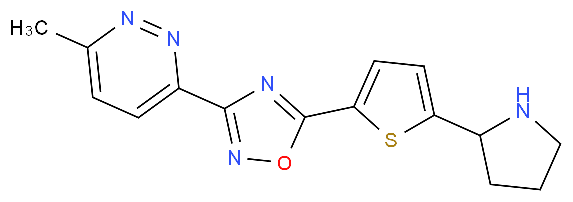 3-methyl-6-{5-[5-(2-pyrrolidinyl)-2-thienyl]-1,2,4-oxadiazol-3-yl}pyridazine_分子结构_CAS_)