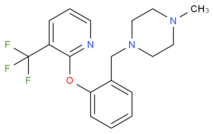 1-methyl-4-(2-{[3-(trifluoromethyl)pyridin-2-yl]oxy}benzyl)piperazine_分子结构_CAS_)