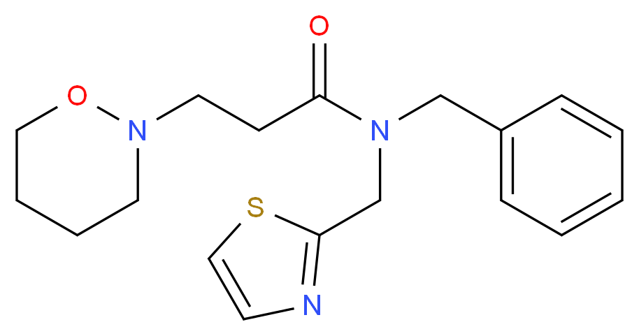 N-benzyl-3-(1,2-oxazinan-2-yl)-N-(1,3-thiazol-2-ylmethyl)propanamide_分子结构_CAS_)