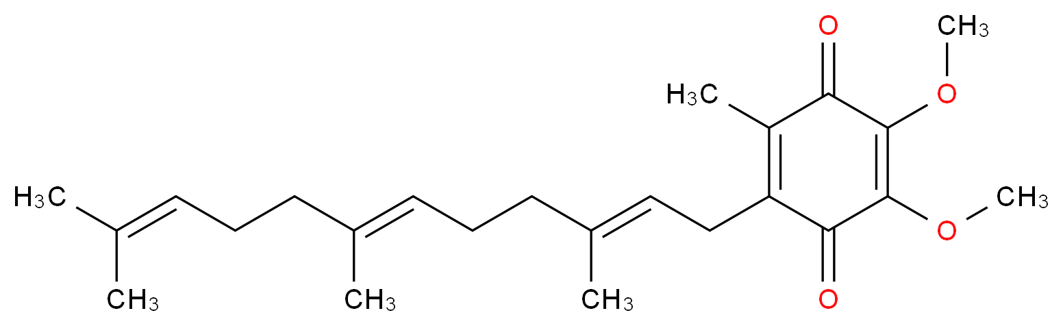 2,3-dimethoxy-5-methyl-6-[(2E,6E)-3,7,11-trimethyldodeca-2,6,10-trien-1-yl]cyclohexa-2,5-diene-1,4-dione_分子结构_CAS_303-98-0