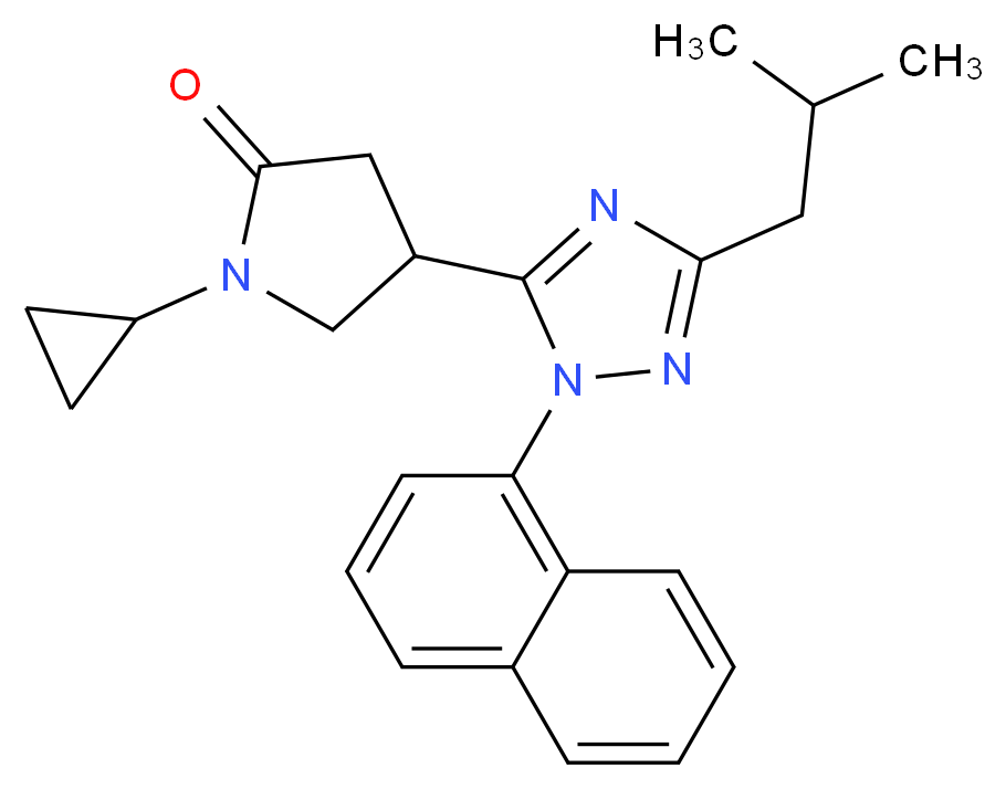 1-cyclopropyl-4-[3-isobutyl-1-(1-naphthyl)-1H-1,2,4-triazol-5-yl]pyrrolidin-2-one_分子结构_CAS_)