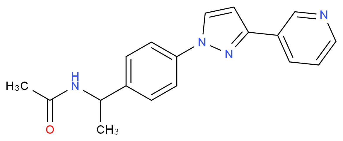 N-{1-[4-(3-pyridin-3-yl-1H-pyrazol-1-yl)phenyl]ethyl}acetamide_分子结构_CAS_)