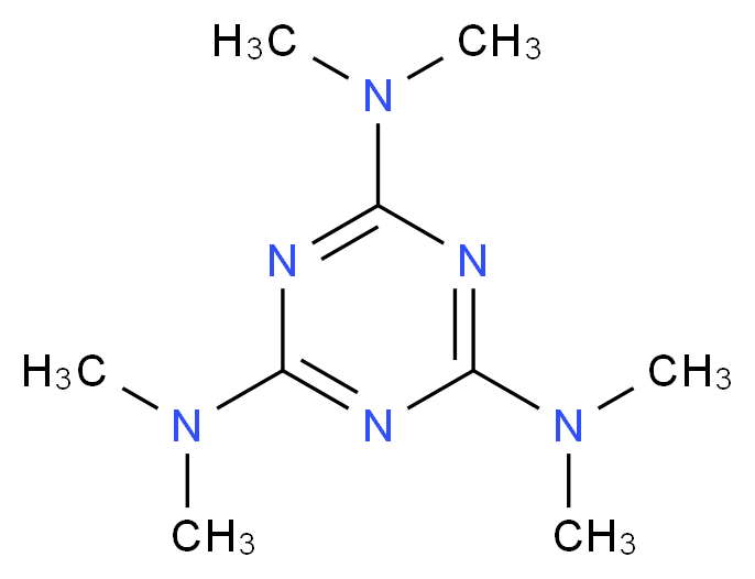 2-N,2-N,4-N,4-N,6-N,6-N-hexamethyl-1,3,5-triazine-2,4,6-triamine_分子结构_CAS_645-05-6