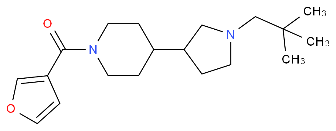 4-[1-(2,2-dimethylpropyl)-3-pyrrolidinyl]-1-(3-furoyl)piperidine_分子结构_CAS_)