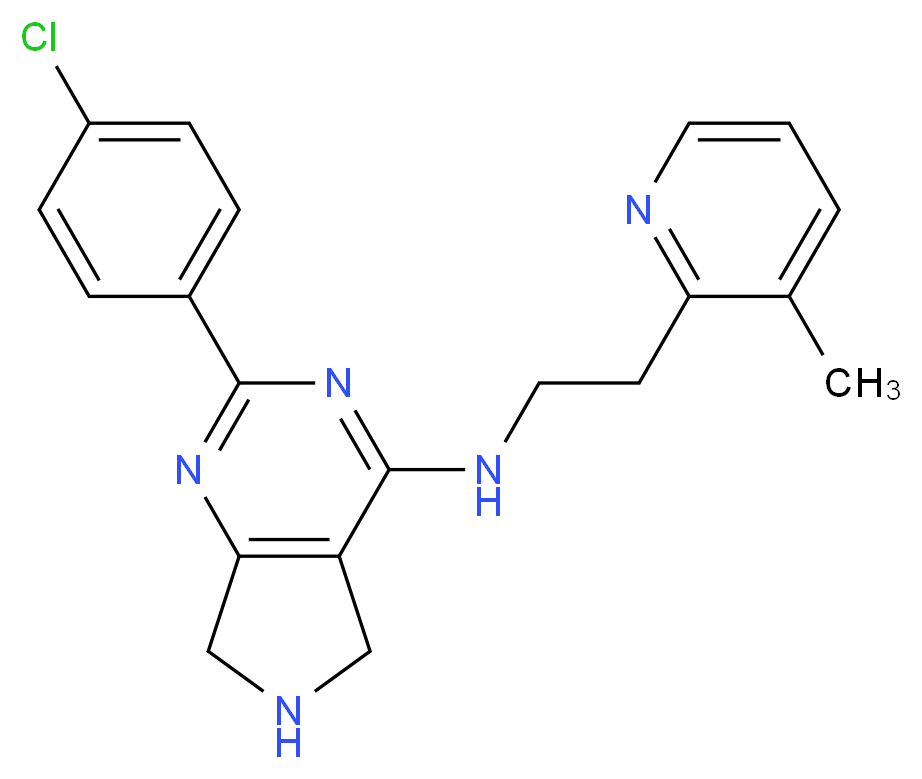 2-(4-chlorophenyl)-N-[2-(3-methyl-2-pyridinyl)ethyl]-6,7-dihydro-5H-pyrrolo[3,4-d]pyrimidin-4-amine_分子结构_CAS_)