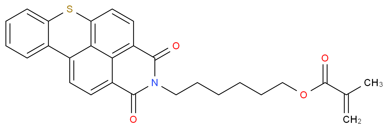 6-{13,15-dioxo-8-thia-14-azapentacyclo[10.6.2.0<sup>2</sup>,<sup>7</sup>.0<sup>9</sup>,<sup>1</sup><sup>9</sup>.0<sup>1</sup><sup>6</sup>,<sup>2</sup><sup>0</sup>]icosa-1(18),2,4,6,9,11,16,19-octaen-14-yl}hexyl 2-methylprop-2-enoate_分子结构_CAS_450387-14-1