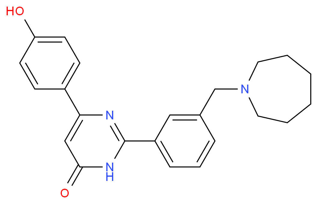 2-[3-(1-azepanylmethyl)phenyl]-6-(4-hydroxyphenyl)-4(3H)-pyrimidinone_分子结构_CAS_)