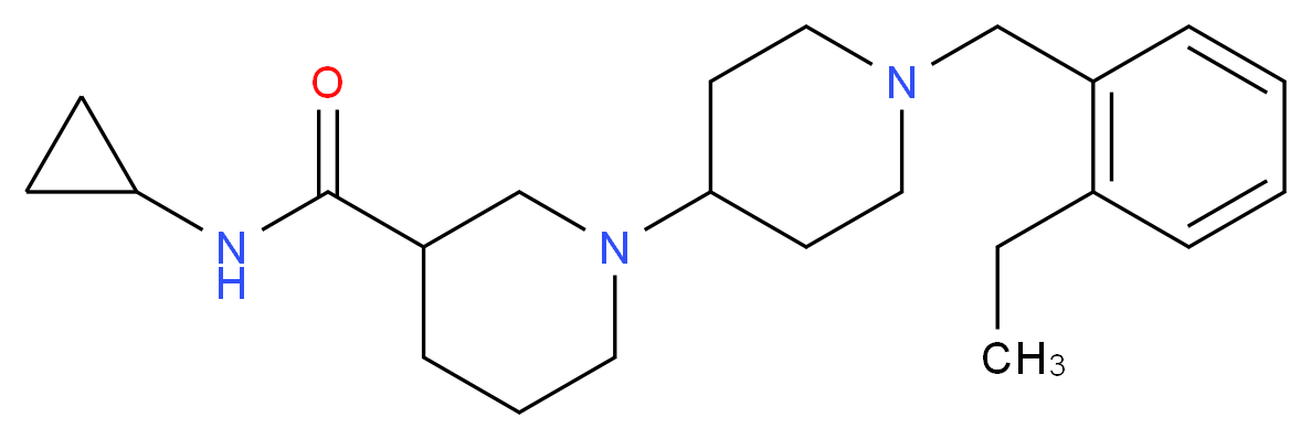 N-cyclopropyl-1'-(2-ethylbenzyl)-1,4'-bipiperidine-3-carboxamide_分子结构_CAS_)
