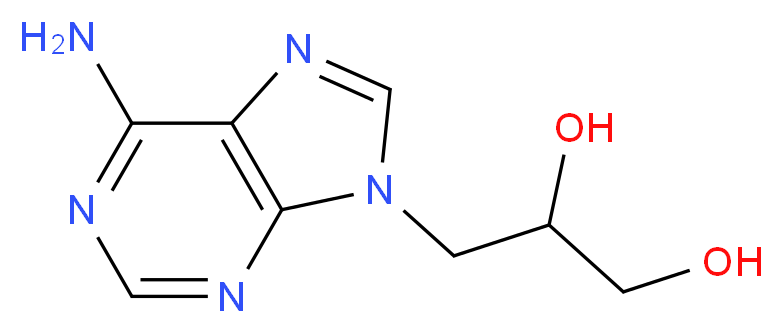 3-(6-amino-9H-purin-9-yl)propane-1,2-diol_分子结构_CAS_716-17-6