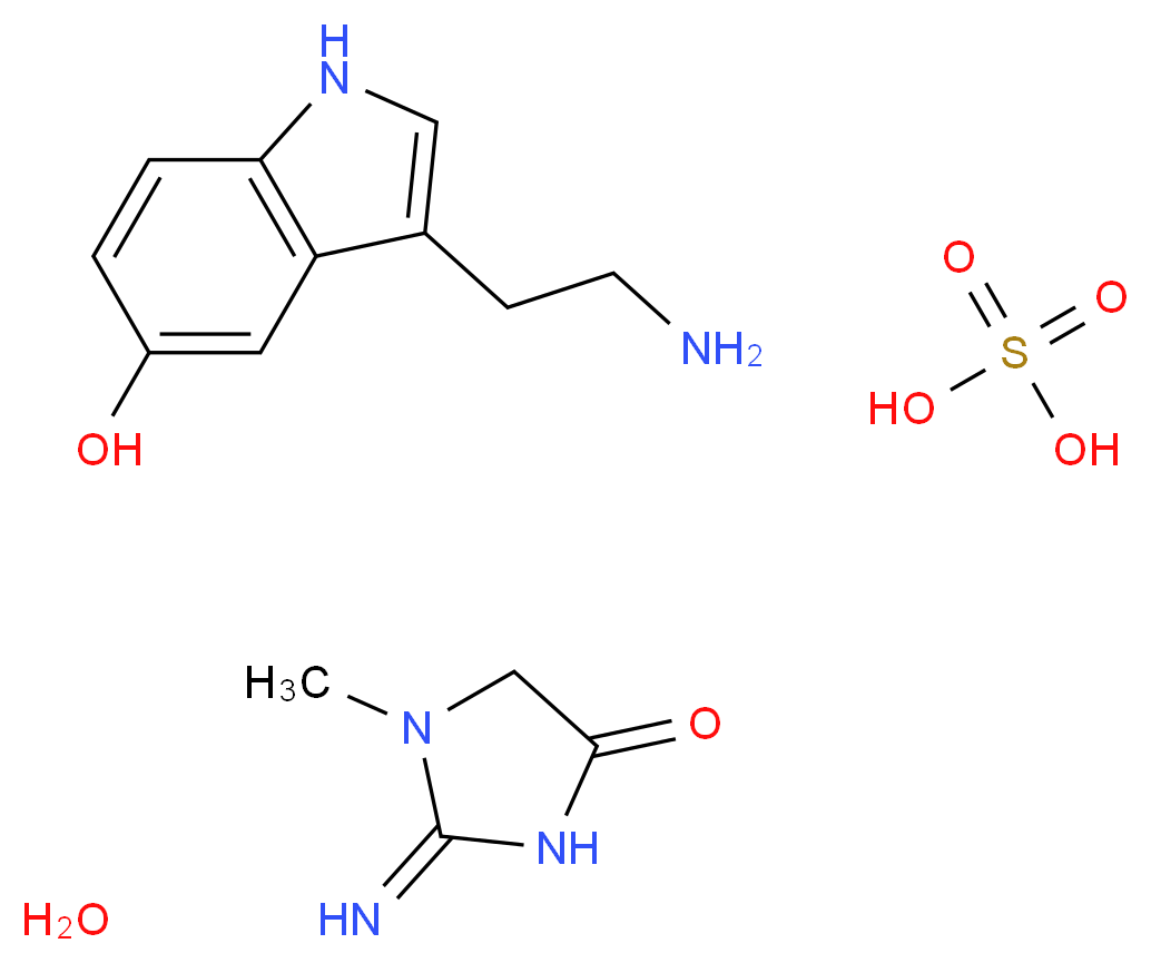 3-(2-氨乙酸)吲哚 肌酸酐硫酸盐 一水合物_分子结构_CAS_61-47-2)
