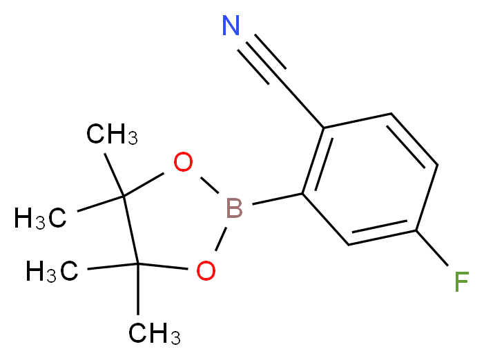 4-fluoro-2-(tetramethyl-1,3,2-dioxaborolan-2-yl)benzonitrile_分子结构_CAS_463335-96-8