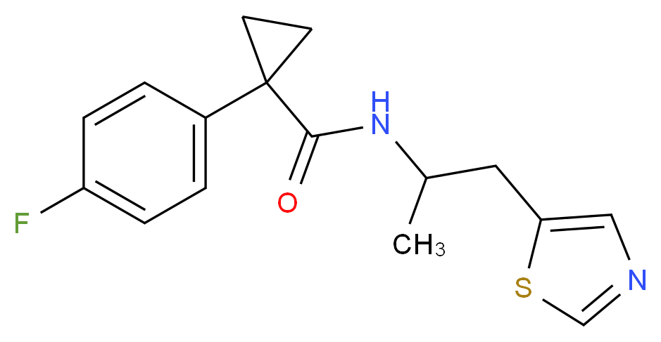 1-(4-fluorophenyl)-N-[1-methyl-2-(1,3-thiazol-5-yl)ethyl]cyclopropanecarboxamide_分子结构_CAS_)