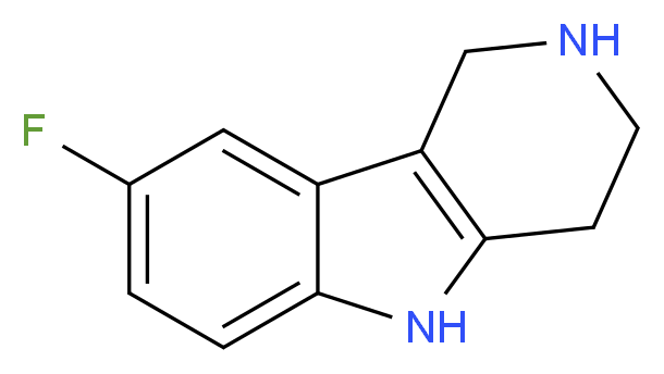 8-fluoro-1H,2H,3H,4H,5H-pyrido[4,3-b]indole_分子结构_CAS_39876-39-6