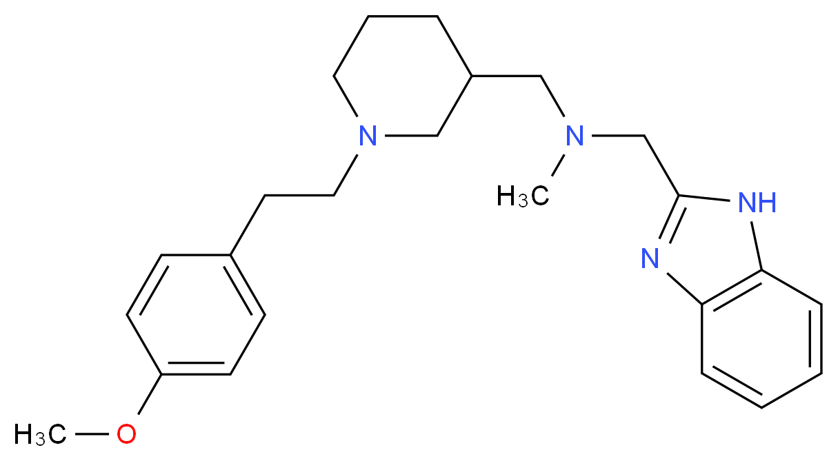 (1H-benzimidazol-2-ylmethyl)({1-[2-(4-methoxyphenyl)ethyl]-3-piperidinyl}methyl)methylamine_分子结构_CAS_)