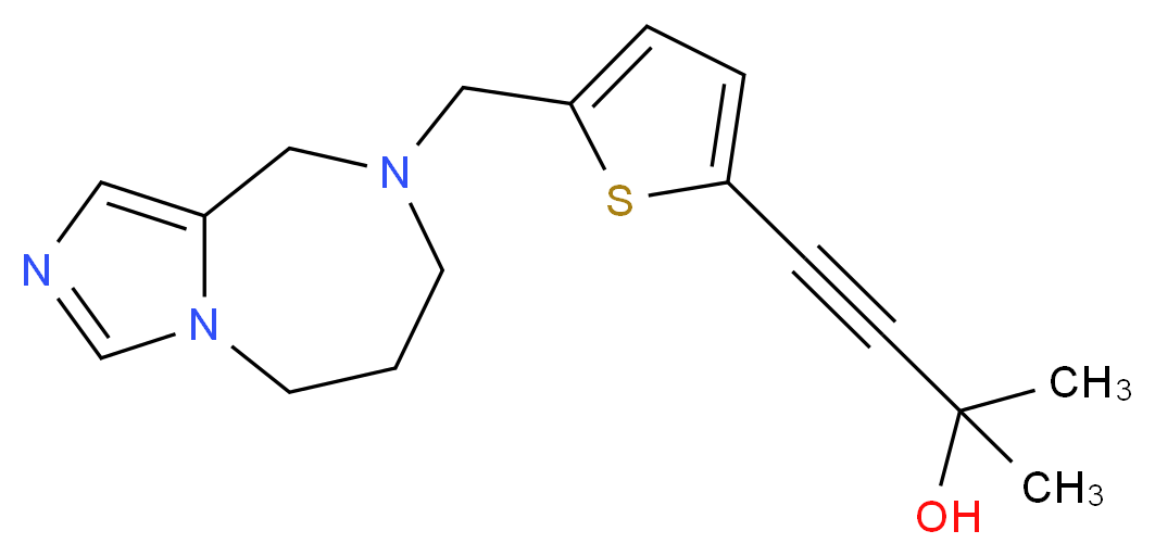 4-[5-(6,7-dihydro-5H-imidazo[1,5-a][1,4]diazepin-8(9H)-ylmethyl)-2-thienyl]-2-methylbut-3-yn-2-ol_分子结构_CAS_)