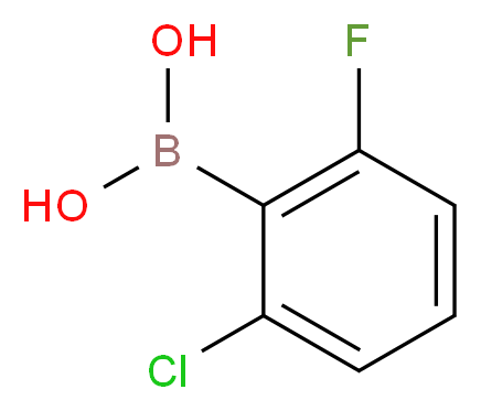 2-Chloro-6-fluorophenylboronic acid_分子结构_CAS_313545-32-3)