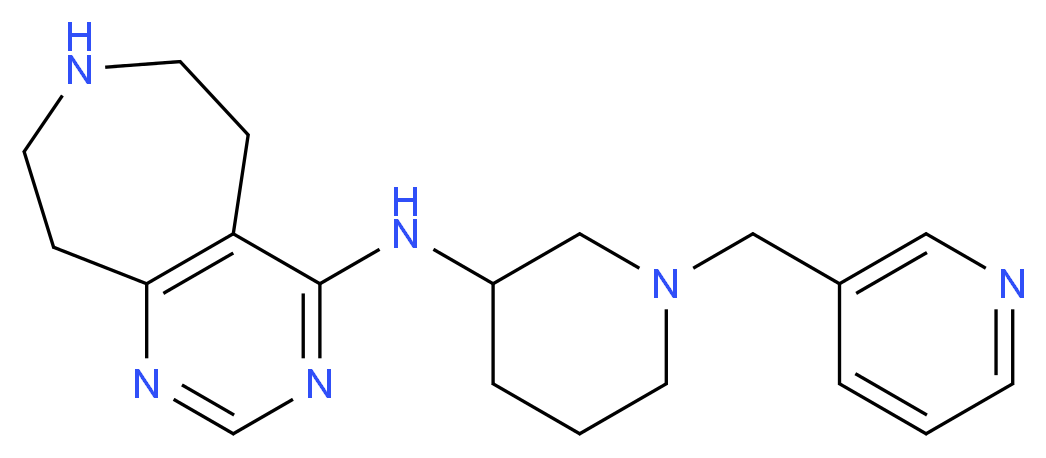 N-[1-(pyridin-3-ylmethyl)piperidin-3-yl]-6,7,8,9-tetrahydro-5H-pyrimido[4,5-d]azepin-4-amine_分子结构_CAS_)