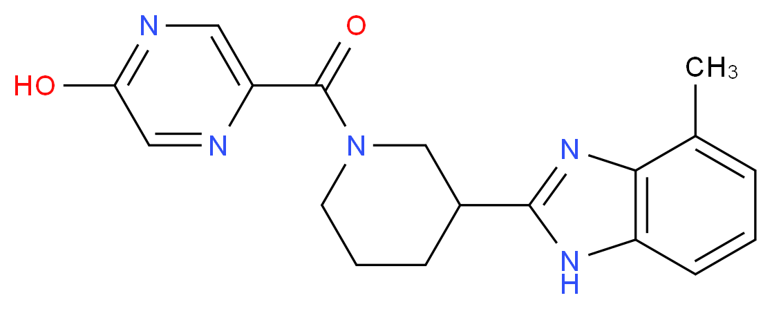 5-{[3-(4-methyl-1H-benzimidazol-2-yl)-1-piperidinyl]carbonyl}-2-pyrazinol_分子结构_CAS_)