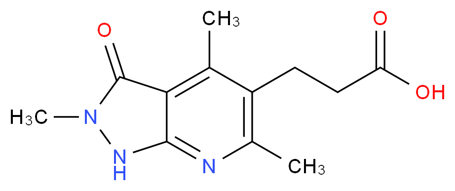 3-{2,4,6-trimethyl-3-oxo-1H,2H,3H-pyrazolo[3,4-b]pyridin-5-yl}propanoic acid_分子结构_CAS_)