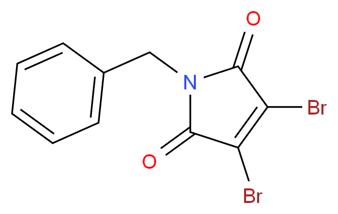 1-benzyl-3,4-dibromo-2,5-dihydro-1H-pyrrole-2,5-dione_分子结构_CAS_91026-00-5