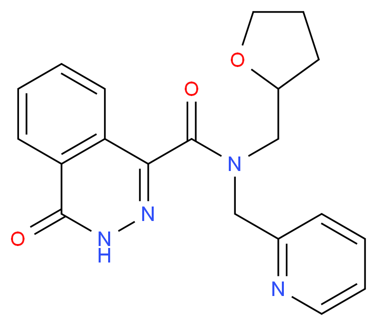 4-oxo-N-(pyridin-2-ylmethyl)-N-(tetrahydrofuran-2-ylmethyl)-3,4-dihydrophthalazine-1-carboxamide_分子结构_CAS_)