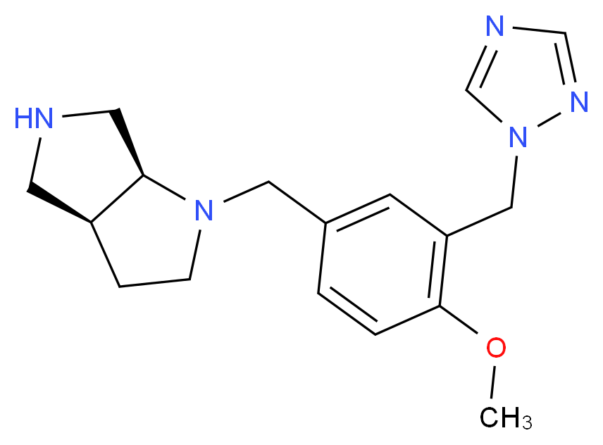 (3aS,6aS)-1-[4-methoxy-3-(1H-1,2,4-triazol-1-ylmethyl)benzyl]octahydropyrrolo[3,4-b]pyrrole_分子结构_CAS_)