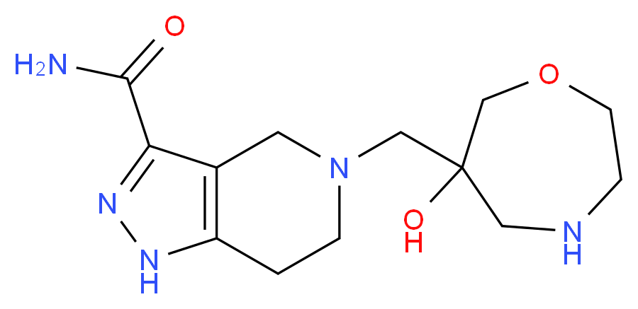 5-[(6-hydroxy-1,4-oxazepan-6-yl)methyl]-4,5,6,7-tetrahydro-1H-pyrazolo[4,3-c]pyridine-3-carboxamide_分子结构_CAS_)