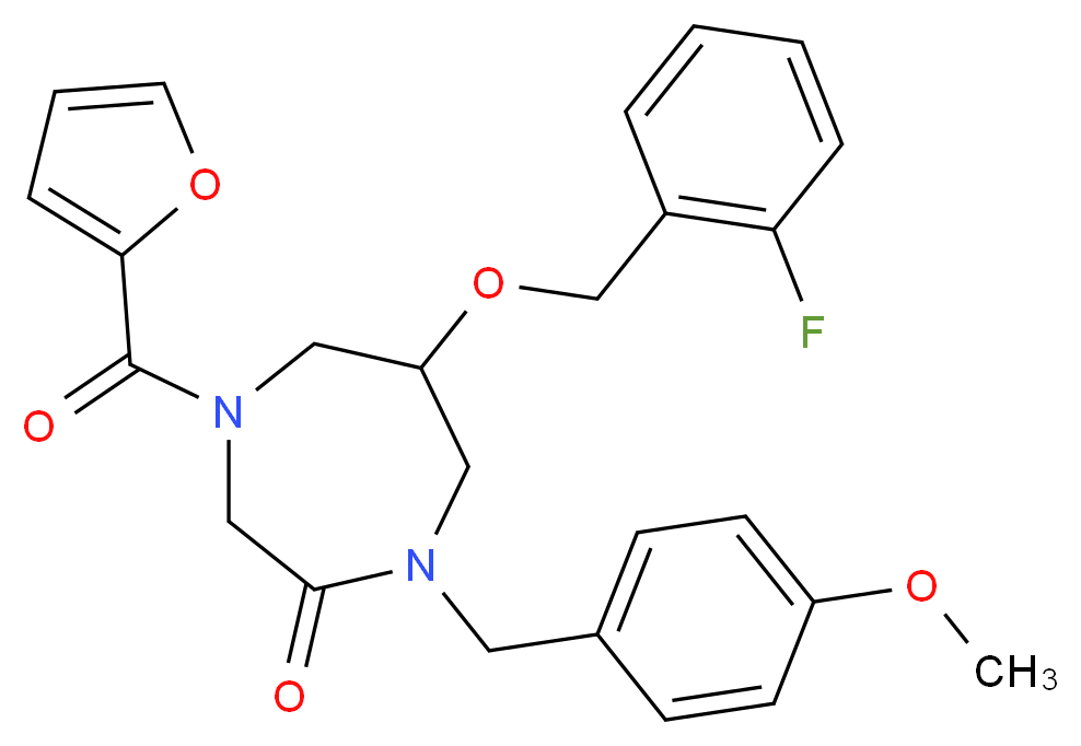 6-[(2-fluorobenzyl)oxy]-4-(2-furoyl)-1-(4-methoxybenzyl)-1,4-diazepan-2-one_分子结构_CAS_)