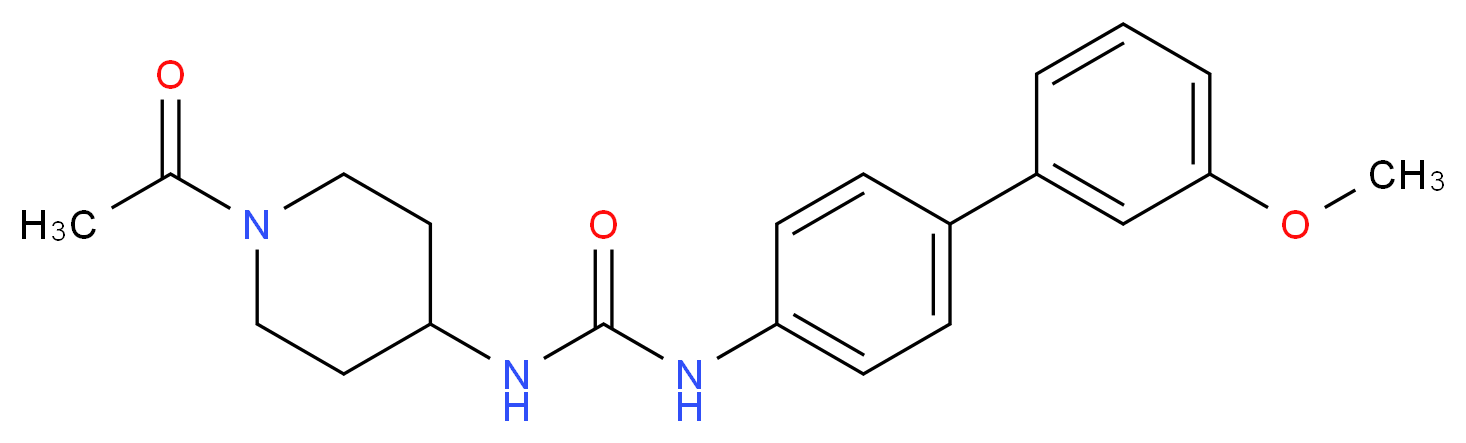 N-(1-acetylpiperidin-4-yl)-N'-(3'-methoxybiphenyl-4-yl)urea_分子结构_CAS_)