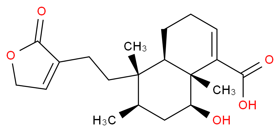 (4aR,5S,6R,8S,8aR)-8-hydroxy-5,6,8a-trimethyl-5-[2-(2-oxo-2,5-dihydrofuran-3-yl)ethyl]-3,4,4a,5,6,7,8,8a-octahydronaphthalene-1-carboxylic acid_分子结构_CAS_771493-42-6