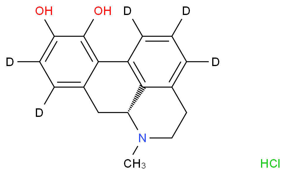 (9R)-10-methyl(5,6,14,15,16-<sup>2</sup>H<sub>5</sub>)-10-azatetracyclo[7.7.1.0<sup>2</sup>,<sup>7</sup>.0<sup>1</sup><sup>3</sup>,<sup>1</sup><sup>7</sup>]heptadeca-1(17),2,4,6,13,15-hexaene-3,4-diol hydrochloride_分子结构_CAS_76787-63-8