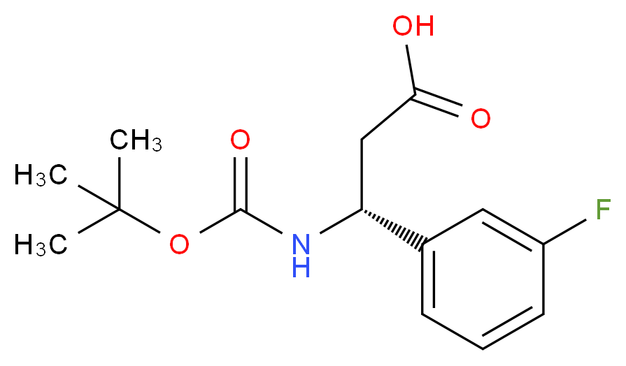 (R)-3-tert-Butoxycarbonylamino-3-(3-fluorophenyl)propionic acid_分子结构_CAS_500789-04-8)