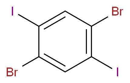 1,4-dibromo-2,5-diiodobenzene_分子结构_CAS_63262-06-6