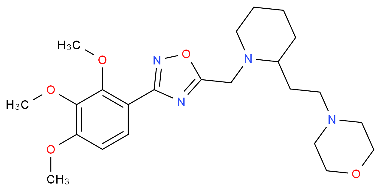 4-[2-(1-{[3-(2,3,4-trimethoxyphenyl)-1,2,4-oxadiazol-5-yl]methyl}-2-piperidinyl)ethyl]morpholine_分子结构_CAS_)