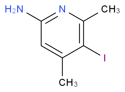 2-Amino-5-iodo-4,6-dimethylpyridine_分子结构_CAS_885952-12-5)