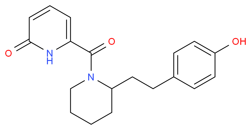 6-({2-[2-(4-hydroxyphenyl)ethyl]piperidin-1-yl}carbonyl)pyridin-2(1H)-one_分子结构_CAS_)