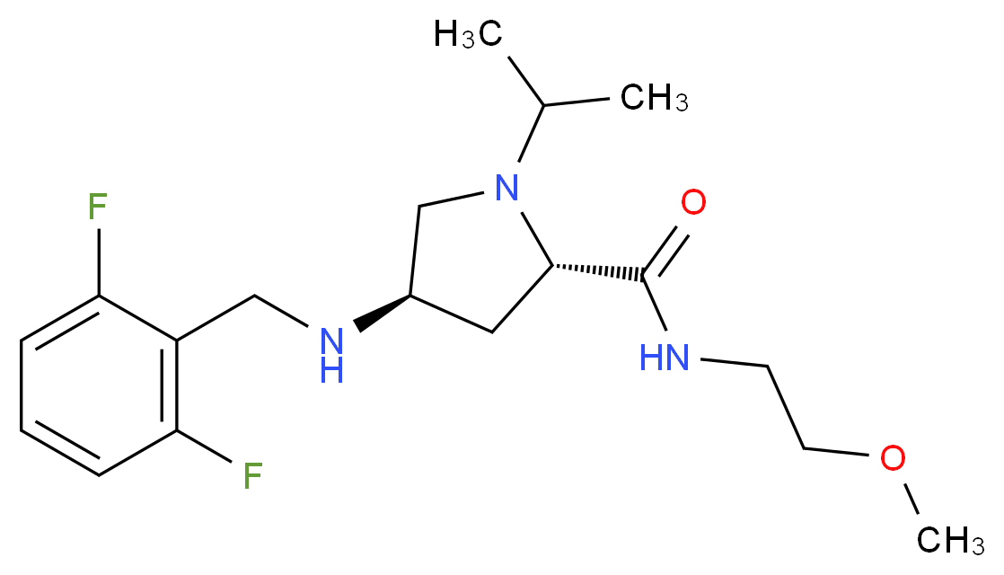 (4R)-4-[(2,6-difluorobenzyl)amino]-1-isopropyl-N-(2-methoxyethyl)-L-prolinamide_分子结构_CAS_)