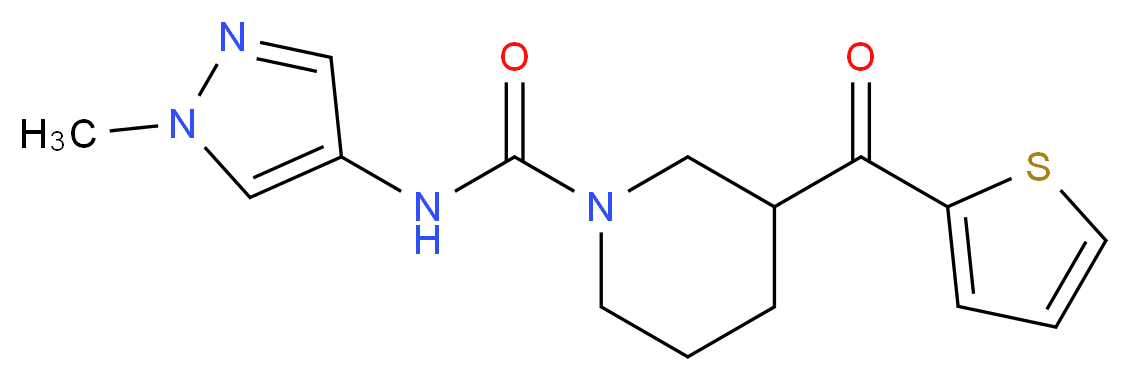 N-(1-methyl-1H-pyrazol-4-yl)-3-(2-thienylcarbonyl)piperidine-1-carboxamide_分子结构_CAS_)