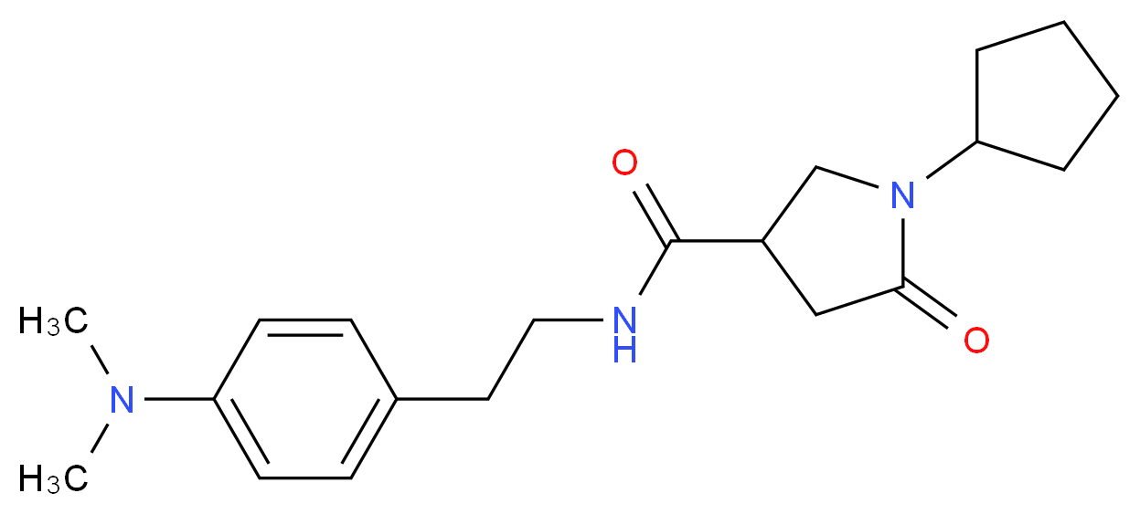 1-cyclopentyl-N-{2-[4-(dimethylamino)phenyl]ethyl}-5-oxo-3-pyrrolidinecarboxamide_分子结构_CAS_)