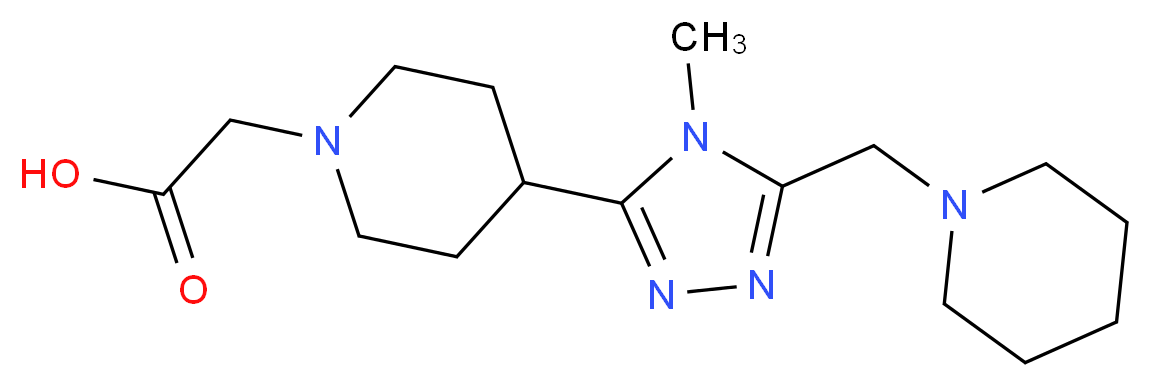 {4-[4-methyl-5-(piperidin-1-ylmethyl)-4H-1,2,4-triazol-3-yl]piperidin-1-yl}acetic acid_分子结构_CAS_)