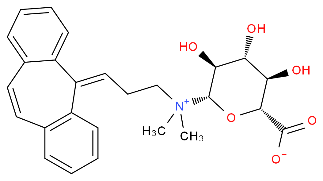 (2R,3R,4R,5S,6S)-6-[dimethyl({3-[(2Z)-tricyclo[9.4.0.0<sup>3</sup>,<sup>8</sup>]pentadeca-1(11),3(8),4,6,9,12,14-heptaen-2-ylidene]propyl})azaniumyl]-3,4,5-trihydroxyoxane-2-carboxylate_分子结构_CAS_67324-97-4