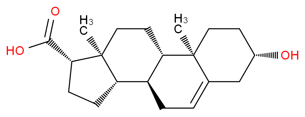 (3S,8S,9S,10R,13S,14S,17S)-3-hydroxy-10,13-dimethyl-2,3,4,7,8,9,10,11,12,13,14,15,16,17-tetradecahydro-1H-cyclopenta[a]phenanthrene-17-carboxylic acid_分子结构_CAS_)