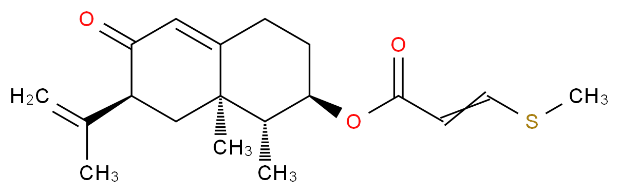 (1R,2R,7S,8aR)-1,8a-dimethyl-6-oxo-7-(prop-1-en-2-yl)-1,2,3,4,6,7,8,8a-octahydronaphthalen-2-yl 3-(methylsulfanyl)prop-2-enoate_分子结构_CAS_70238-51-6