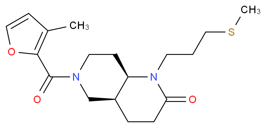 (4aS*,8aR*)-6-(3-methyl-2-furoyl)-1-[3-(methylthio)propyl]octahydro-1,6-naphthyridin-2(1H)-one_分子结构_CAS_)