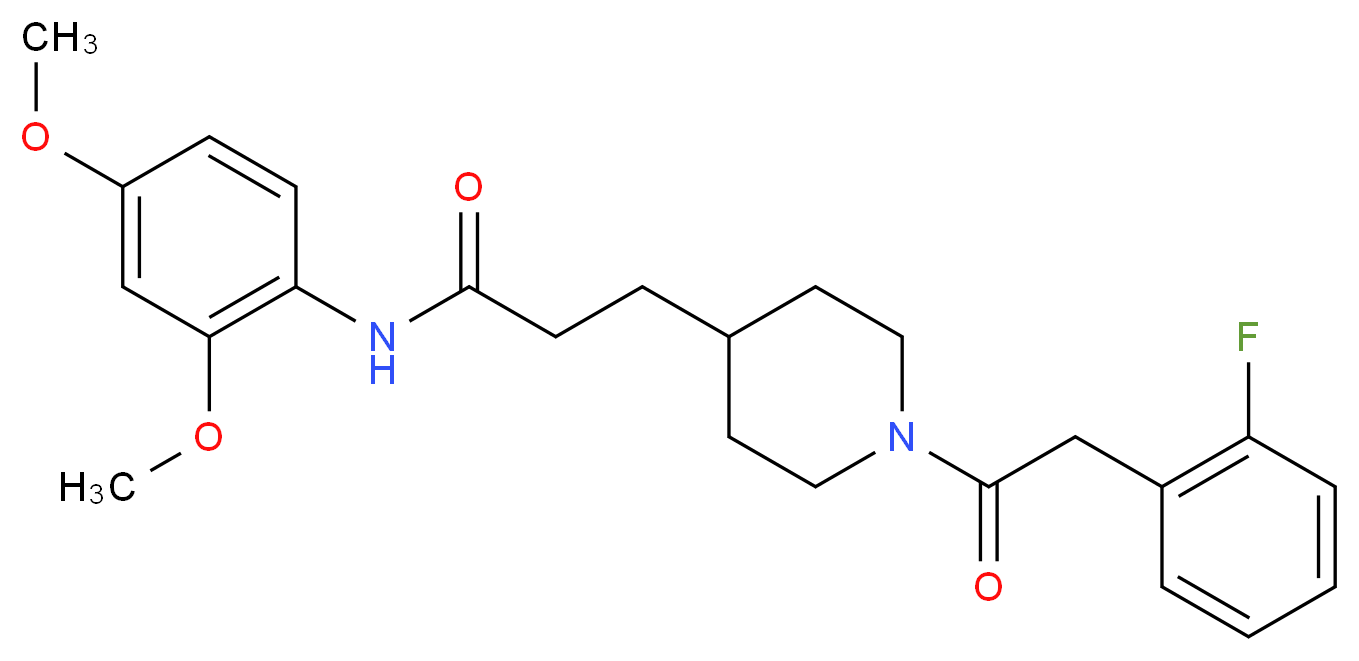 N-(2,4-dimethoxyphenyl)-3-{1-[(2-fluorophenyl)acetyl]-4-piperidinyl}propanamide_分子结构_CAS_)