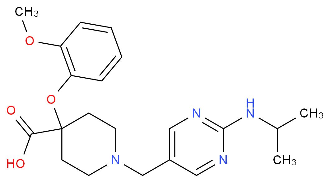 1-{[2-(isopropylamino)pyrimidin-5-yl]methyl}-4-(2-methoxyphenoxy)piperidine-4-carboxylic acid_分子结构_CAS_)