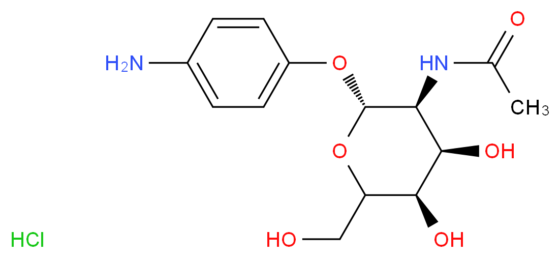 4-Aminophenyl-2-acetamido-2-deoxy-alpha-D-galactopyranoside hydrochloride_分子结构_CAS_210049-16-4)